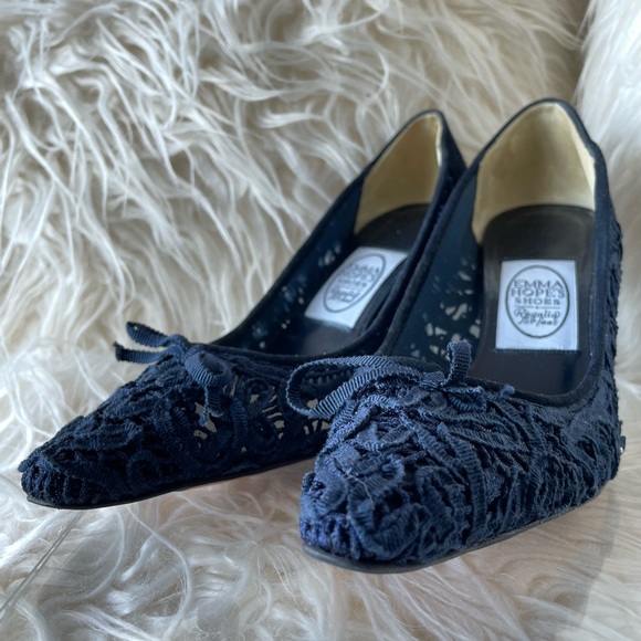 Emma Hope Marine Blue Mesh Heels - Picture 5 of 14